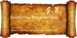 Godány Mirandolina névjegykártya